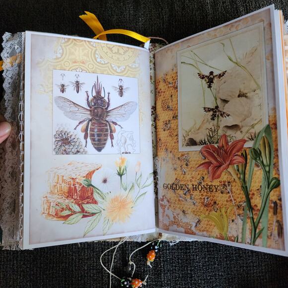 ADORABLE "BEE" Junk Journal, 9in x 6in x 1.75in, 166 pages - Picture 8 of 14